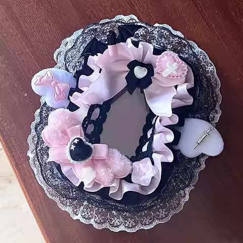 Black Card Holder Photocard Holders Girls Pink Cool Lace Anime Kpop Handmade Poker Cover Postcard Po