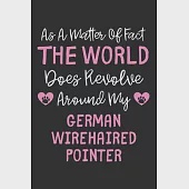 As A Matter Of Fact The World Does Revolve Around My German Wirehaired Pointer: Lined Journal, 120 Pages, 6 x 9, Funny German Wirehaired Pointer Gift