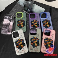 Rubik's Cube Case Sketch For Iphone X/Xr/Xs/Xs Max 14 17 12 Pro 15 16 13 11 7 8 Plus Acrylic Mathema