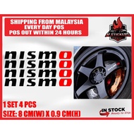 4 PCS NISMO RIM CAR STICKERS KERETA STICKER NISSAN