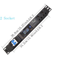 {UU61} PDU Power Strip Voltmeter/Ammeter/Power Meter/Electricity Metering Surge Protection 2-12Ways 