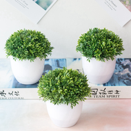 1pc tumbuhan buatan Potted Green Bonsai pokok kecil rumput tumbuhan Pot ornamen bunga palsu untuk hiasan bilik tidur taman rumah