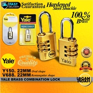 22MM YALE BRASS COMBINATION LOCL / NUMBERIC LOCK / LAUGGAGE LOCK / YALE V688 / YALE Y150/ YALE LOCK