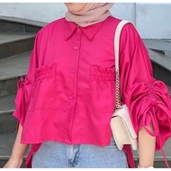 Seorina shirt XXL Blouse Drawstring Women's Top