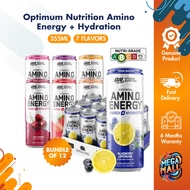 [Bundle of 4/12] Optimum Nutrition Amino Energy + Hydration 355ml  - Sparkling Drink, Multiple Flavo