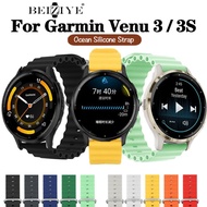 Garmin Venu 3 Series smart watch Ocean Silicone Sport watch strap Garmin Venu 3/3s waterproof breathable silicone watch band