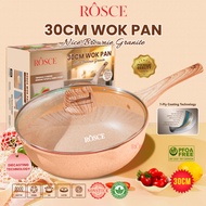 ROSCE WOKPAN 30 CM Granite non-stick DIECAST TECHNOLOGY/3X STRONGER THICKNESS wok pan