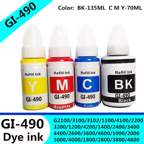 GI-490 GI490 GI 490 Premium Compatible Color Water Based Bottle Refill Ink For Canon Pixma G3411 G24