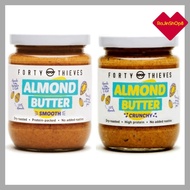 Forty Thieves Almond Butter 235g – Smooth | Crunchy | 100% Almonds | Vegan