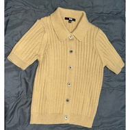 Ribbed Polo Cardigan | Short Sleeve