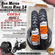Ban Motor  CORSA CROSS S Ring 14 Tubeless Ban Tubles Depan Belakang Motor Matic Beat Vario Scoopy Nm