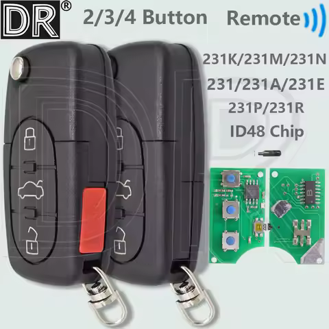 DR ID48 Chip 315/433MHz 4D0837231/A/E/K/M/N/P/R Flip Car Remote Key For Audi A3 A4 A6 A8 TT RS4 Quat