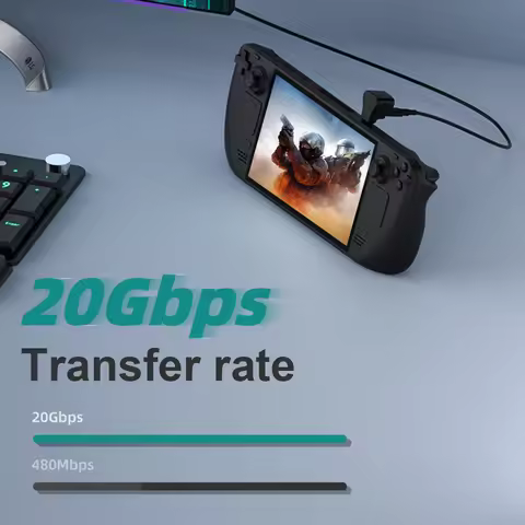 1 To 2 USB-C To USB-C USB-A Adapter 20Gbps USB-C Male To USB-C USB-A Female Adapter 8K 60HZ 180 Degr