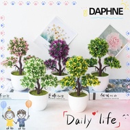 DAPHNE Artificial Plants Bonsai, Guest-Greeting Pine Garden Small Tree Potted, Pot Desk Ornaments  Creative Simulation Fake Flowers