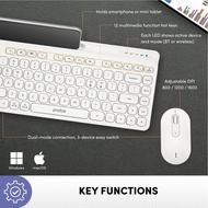 [NEW COMBO SET] Prolink Multi-device Keyboard Mini and Mouse Combo (Bluetooth/Wireless USB Receiver)