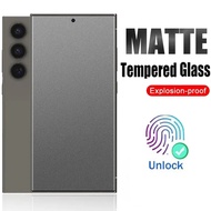 2ชิ้นกระจกอย่างหนา Matte สำหรับ Samsung Galaxy S25อัลตร้า S25บวก S24บวก S24Ultra ลายนิ้วมือปลดล็อคปก