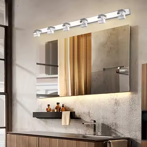 6-head LED Over Mirror Light, Modern Bathroom Mirror Light Fixtures, Over Long Mirror Lights