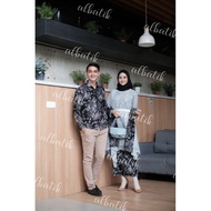 KEMEJA Albatik - RISA CENDANA GRAY COUPLE SET (shirt, skirt free shawl)