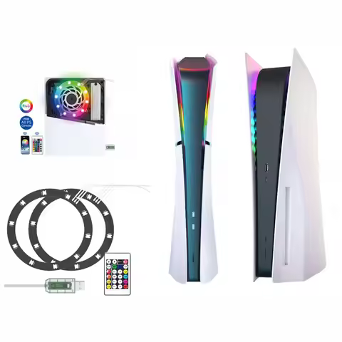 RGB LED Light Strip for PS5/PS5 SLIM/PS5 PRO Game Console 8 Colors 400 Effects DIY Decoration for Pl