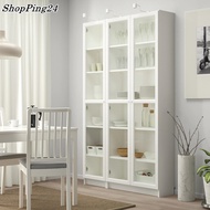 ตู้หนังสือ ตู้โชว์ ตู้หนังสือบานกระจก ตู้บานกระจก 3 บาน 120x30x202 ซม. Bookcase  3 Door Tempered Gla