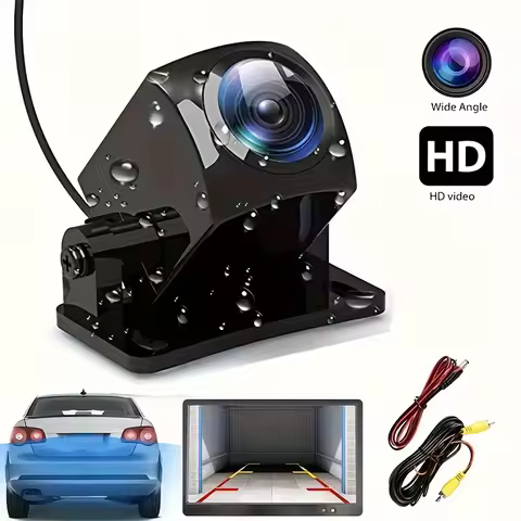 Universal Car Rear View Backup Camera with Wide-Angle Lens & HD Video - Hardwired Power Supply for S