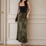 MAXI SKIRT olive smoke maxi SKIRT