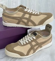 💕折扣 💕 軟糯溫柔奶茶色鬼塚虎 Onitsuka Tiger MEXICO 66 日本製經典復古休閒鞋 | 男女同款 | 反絨麂皮尼龍拼接 | 輕量好走不磨腳 | 淺卡其配色|