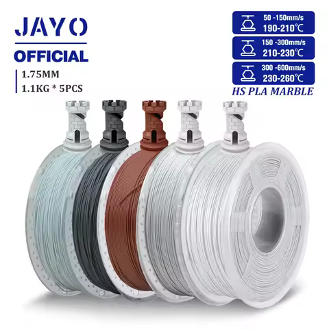 JAYO High Speed Marble PLA Filament 5 Rolls High Speed PLA 3D Printer Filament For FDM Marble-Like T