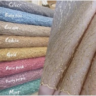 PROMO!!!  Kain Tile Akar Mutiara Glitter/ Bahan Brokat Gliter Mutiara/Obral Motif