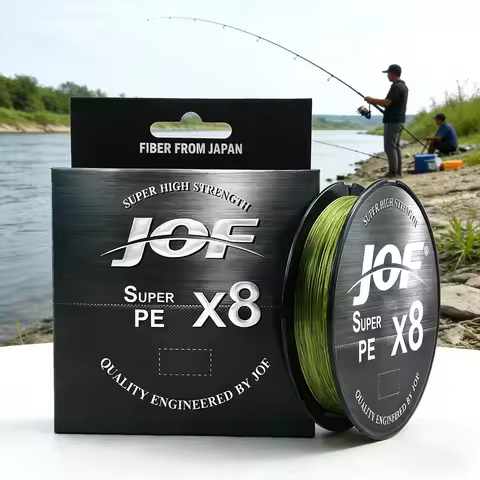 JOF 8-Strand PE Braided Fishing Line 12LB-100LB Upgraded High Abrasion Resistant Strong Tensile For