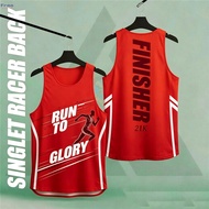Red Run To Glory 21K Finisher Racer Back Running Singlet