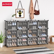 【COD】AONEZ 4-6 Susun Rak Sepatu Kotak Sepatu Transparan Tebal Serbaguna Shoes Box Tempat Penyimpanan