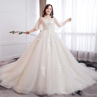 wedding dress for ninang☌◊Extra-large size wedding dress 2021 new bride fat mm200 catties plus fat t