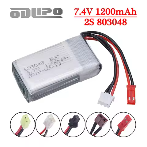 7.4V 1200mah Lipo Battery For MJXRC X600 U829A U829X X600 F46 X601H JXD391 FT007 Toys parts upgrade 