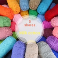 5 Strands of Milk Cotton Medium Thick Thread Ball Blanket Crochet diy Material Bag Hook Slippers Woo