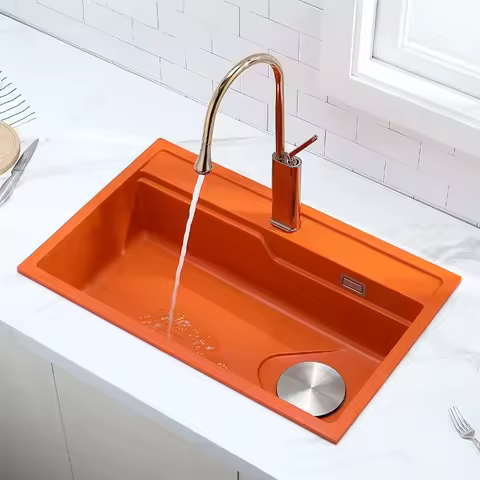 Quartz stone sink household kitchen sink dishwasher large single sink