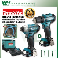 Makita CLX224 TD110D Cordless Impact Drill + DF333D Cordless Drill 12V / batteri drill cordless drill combo set mesin