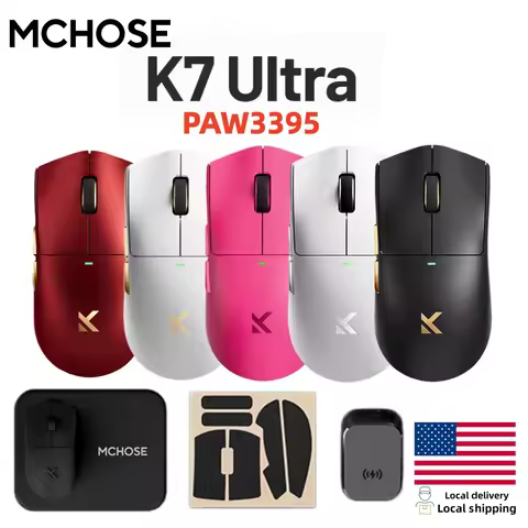 MCHOSE K7 Ultra Wireless Gaming Mouse PAW3950 Dual 8K Polling Rate Lightweight Magnetic Wireless Cha