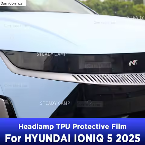 Car Headlight Protection Smoked Black Tint Anti-Scratch Protective Film TPU Stickers For HYUNDAI ION