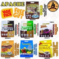 APACHE COFFEE IPOH GOLD PETALING STREET, HAZELNUT GREEN & BLACK WHITE COFFEE, DURIAN, MILK & ICE LEM