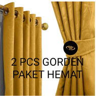 2 PCS GORDEN JENDELA PINTU SMOKRING 10 ring Minimalis- Emboss Polos Promo Murah-Gordeng jendela