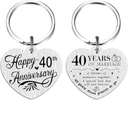 40th Anniversary Keychain - Happy 40 Years Wedding Anniversary Gifts, 40th Anniversary Keychain, Sma