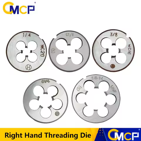 CMCP 1pc G1/8-28 G1/4-19 1/4 NC20 3/8 NC16 1/2-28 UNEF 7/8 14UNF Right Hand Threading Die For Moldin