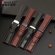 Watch strap 22 23mm 24mm 26mm 28mm big width Black brown Mens Alligator cowhide Watch Strap Band bra