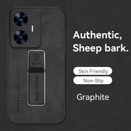 สำหรับ Realme เคส C55แข็งกันกระแทกหนังพียูป้องกันสำหรับโทรศัพท์มือถือเคสโทรศัพท์ RMX3710ตัวยึดตัวจับ