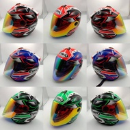 CBR HELMET RAM4 GHOST BLUE GREEN ORANGE SIZE L 60 ALAI PATTERN WITH COLOR TINTED VISOR MS88 NS88 SGV