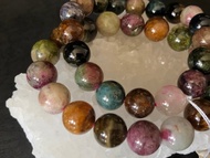 快速出貨10m m 12mm彩色碧璽手鍊 油畫碧璽