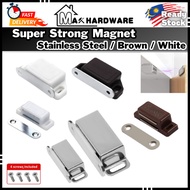 Max Super Strong Magnets ( Stainless Steel / White / Brown ) Magnet Catch Latch for Furniture Cabinet Closet