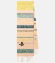 Vivienne Westwood 圍巾 西太后 粉色條紋羊毛圍巾 🪐 Striped alpaca and wool-blend scarf