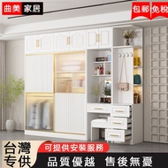 Wardrobe Sliding Door Wardrobe Glass Door Wardrobe Dressing Table Combination Wardrobe Solid Wood Wa